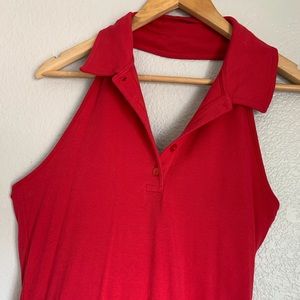 Red & blue long polo dress VINTAGE